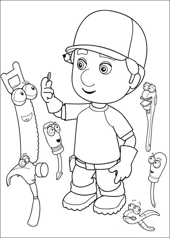 Plansa de colorat cu Handy Manny 21 14